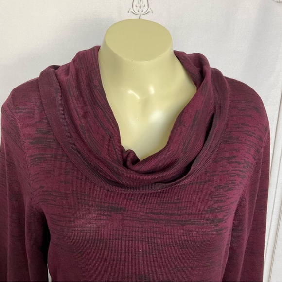 Nina Leonard Maroon “Deep Wine” Cowl Neck Long Sleeve Sweater Dress  Women’s Lg - Picture 3 of 8